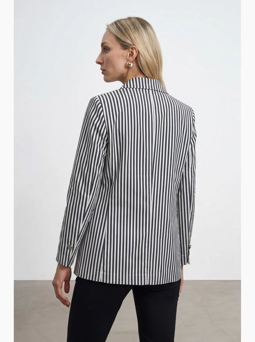 Blazer jacket de popelina a rayas dilvin - Kiabi Blazer jacket de popelina a rayas dilvin - Kiabi
