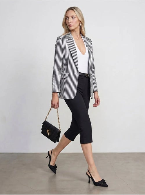 Blazer jacket de popelina a rayas dilvin - Kiabi Blazer jacket de popelina a rayas dilvin - Kiabi