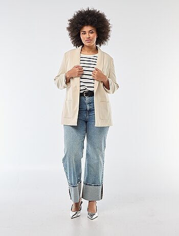 Blazer largo con mangas efecto remangado