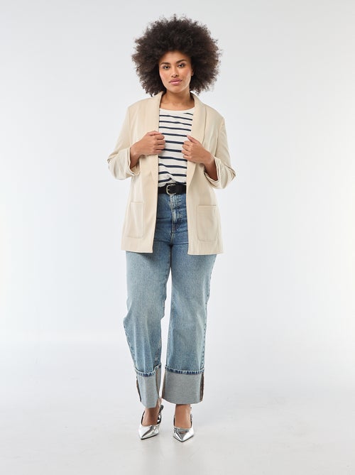 Blazer largo con mangas efecto remangado - Kiabi