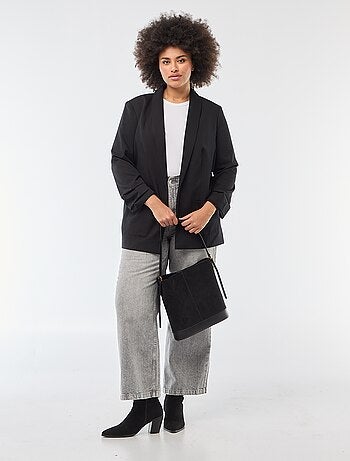 Blazer largo con mangas efecto remangado