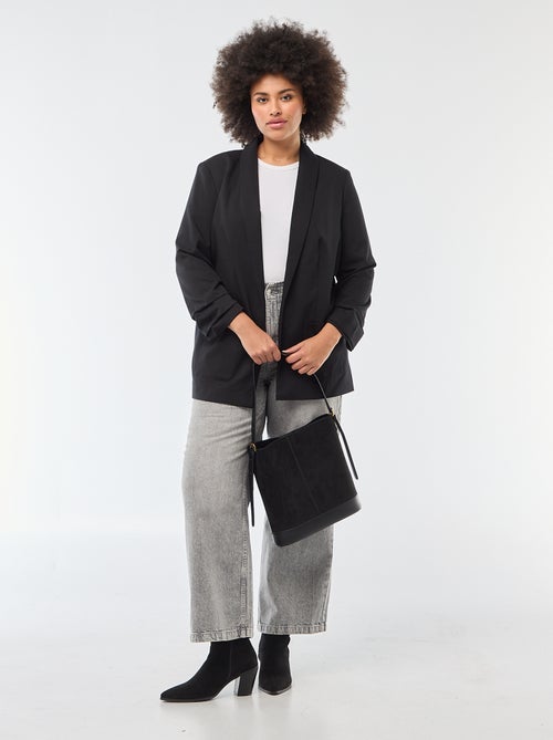 Blazer largo con mangas efecto remangado - Kiabi