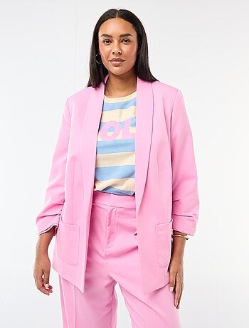 Blazer largo con mangas efecto remangado