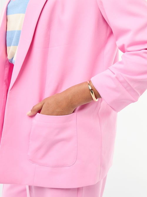 Blazer largo con mangas efecto remangado - Kiabi