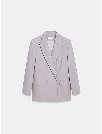 Blazer largo de crepé con cuello chal dilvin