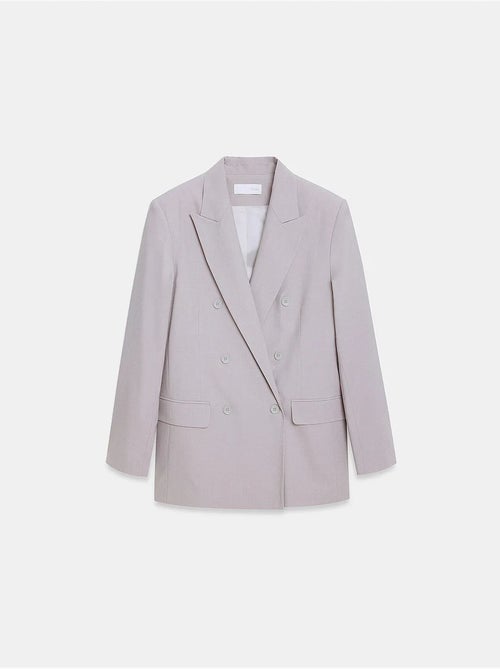 Blazer largo de crepé con cuello chal dilvin - Kiabi Blazer largo de crepé con cuello chal dilvin - Kiabi
