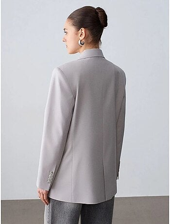 Blazer largo de crepé dilvin