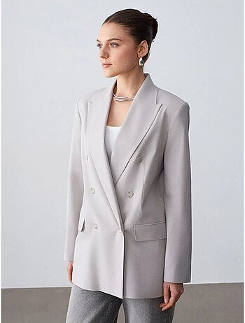 Blazer largo de crepé dilvin