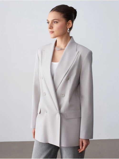 Blazer largo de crepé dilvin - Kiabi Blazer largo de crepé dilvin - Kiabi