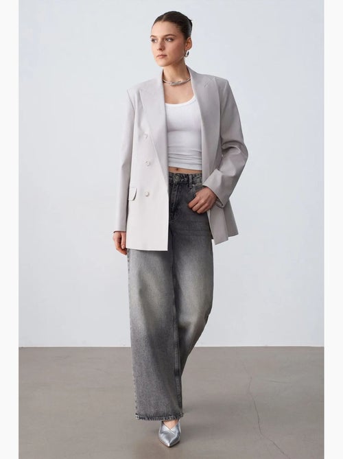 Blazer largo de crepé dilvin - Kiabi Blazer largo de crepé dilvin - Kiabi
