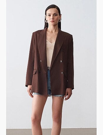 Blazer largo de tencel con cuello chal dilvin