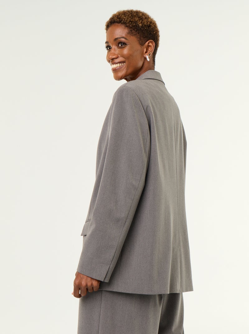 Blazer largo Gris - Kiabi