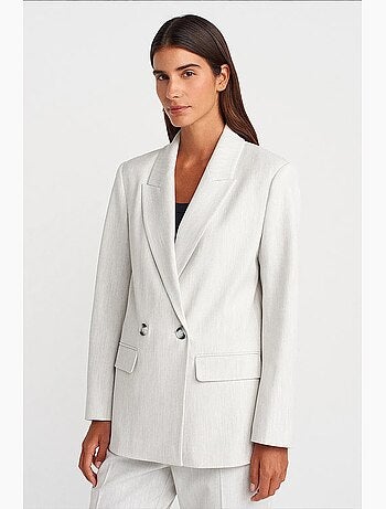 Blazer largo largo de crepé dilvin