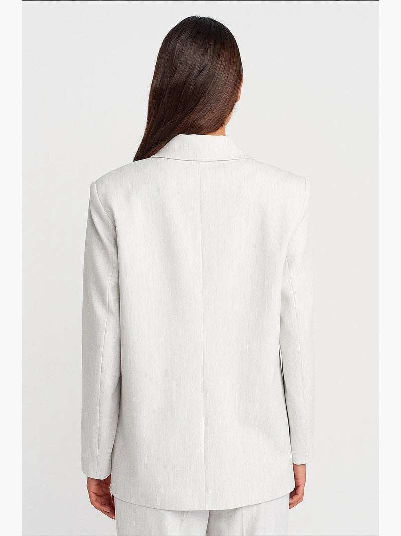 Blazer largo largo de crepé dilvin Blanco roto - Kiabi