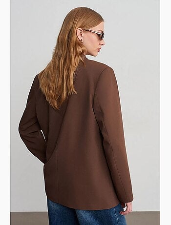 Blazer largo largo de crepé dilvin