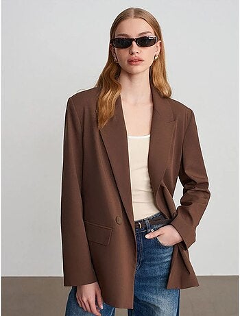 Blazer largo largo de crepé dilvin