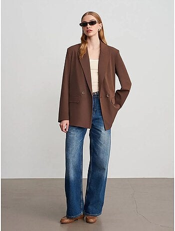 Blazer largo largo de crepé dilvin