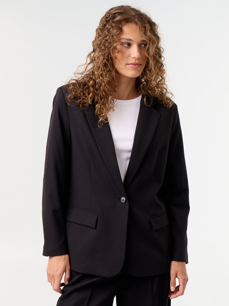 Blazer largo Negro - Kiabi