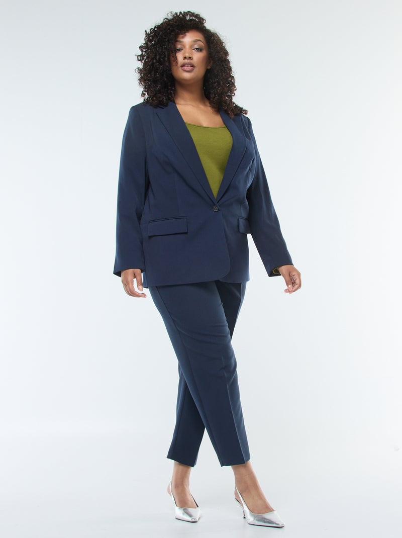 Blazer liso con 2 bolsillos con solapa Azul - Kiabi