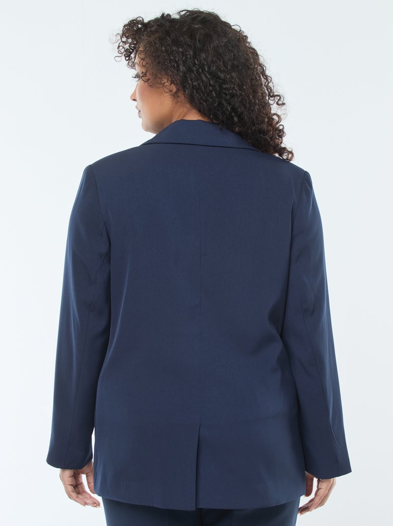 Blazer liso con 2 bolsillos con solapa Azul - Kiabi