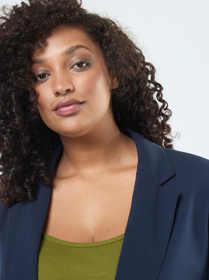 Blazer liso con 2 bolsillos con solapa Azul - Kiabi