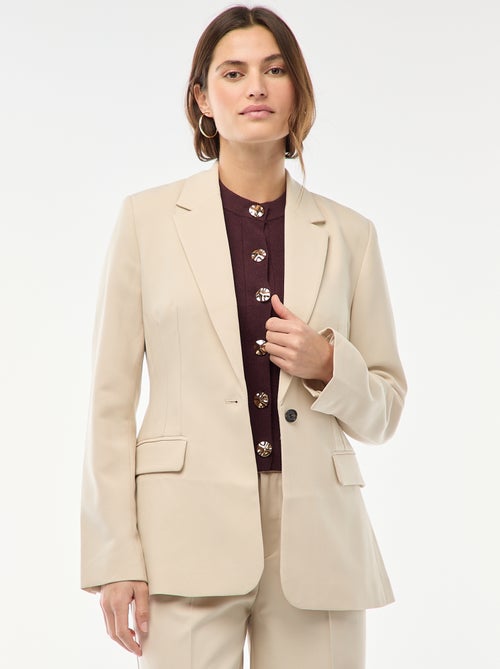 Blazer liso de corte entallado - Kiabi