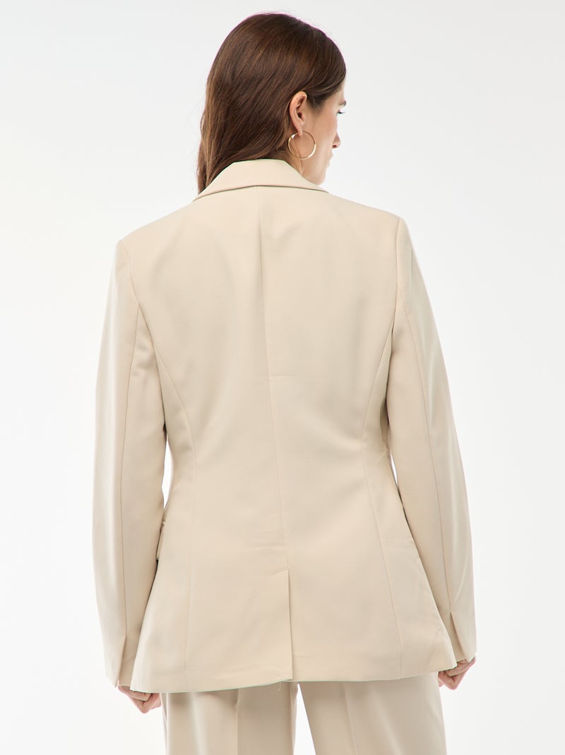 Blazer liso de corte entallado Beige - Kiabi