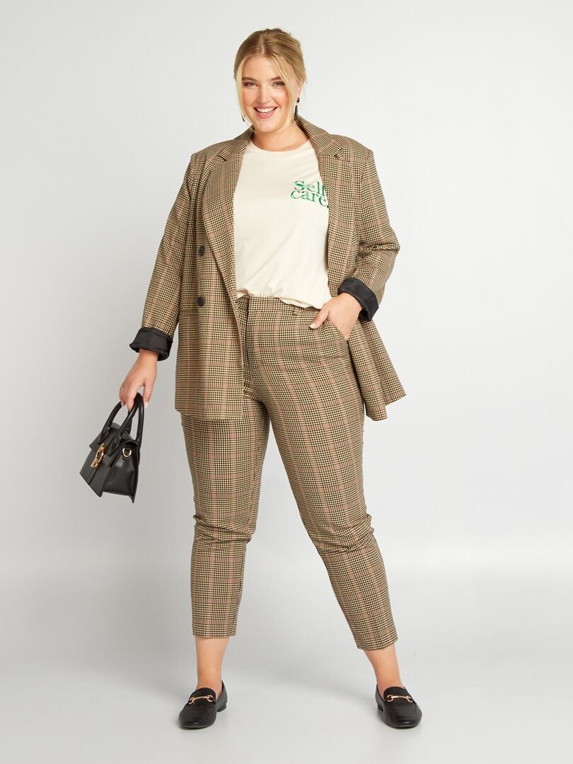 Blazer 'pata de gallo' MARRON - Kiabi