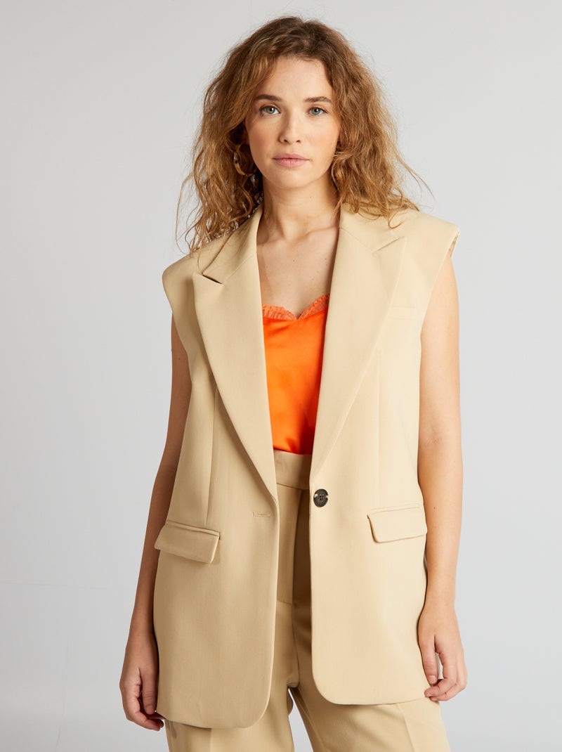 Blazer sin mangas BEIGE - Kiabi