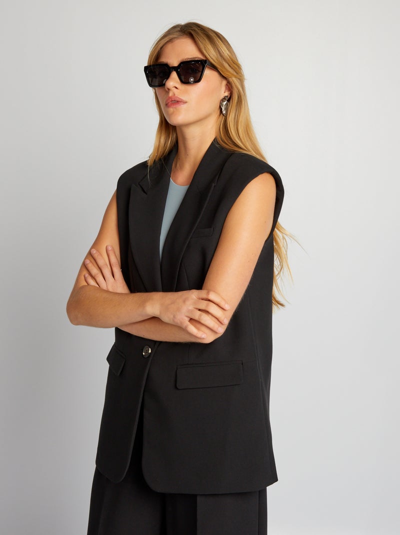 Blazer sin mangas negro - Kiabi