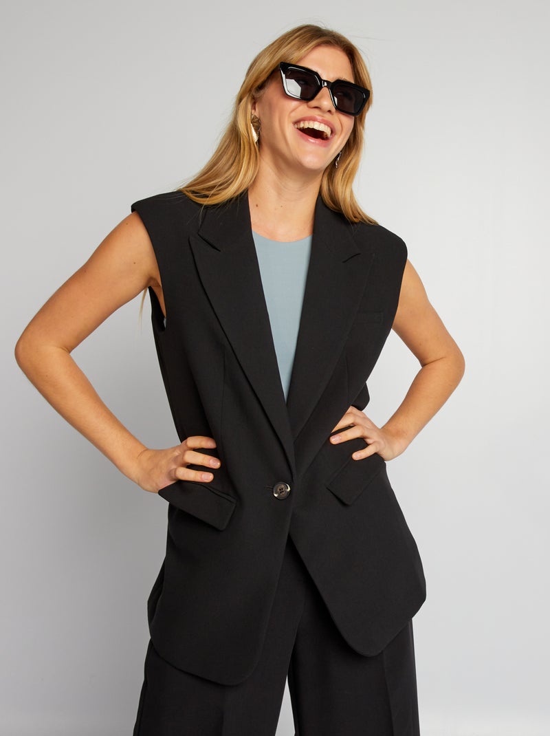 Blazer sin mangas negro - Kiabi