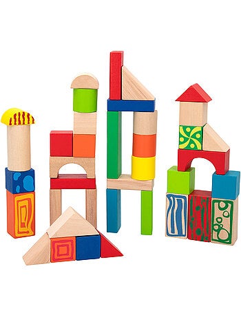 Bloques construcción de madera 50 piezas woomax