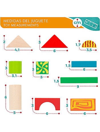 Bloques construcción de madera 50 piezas woomax