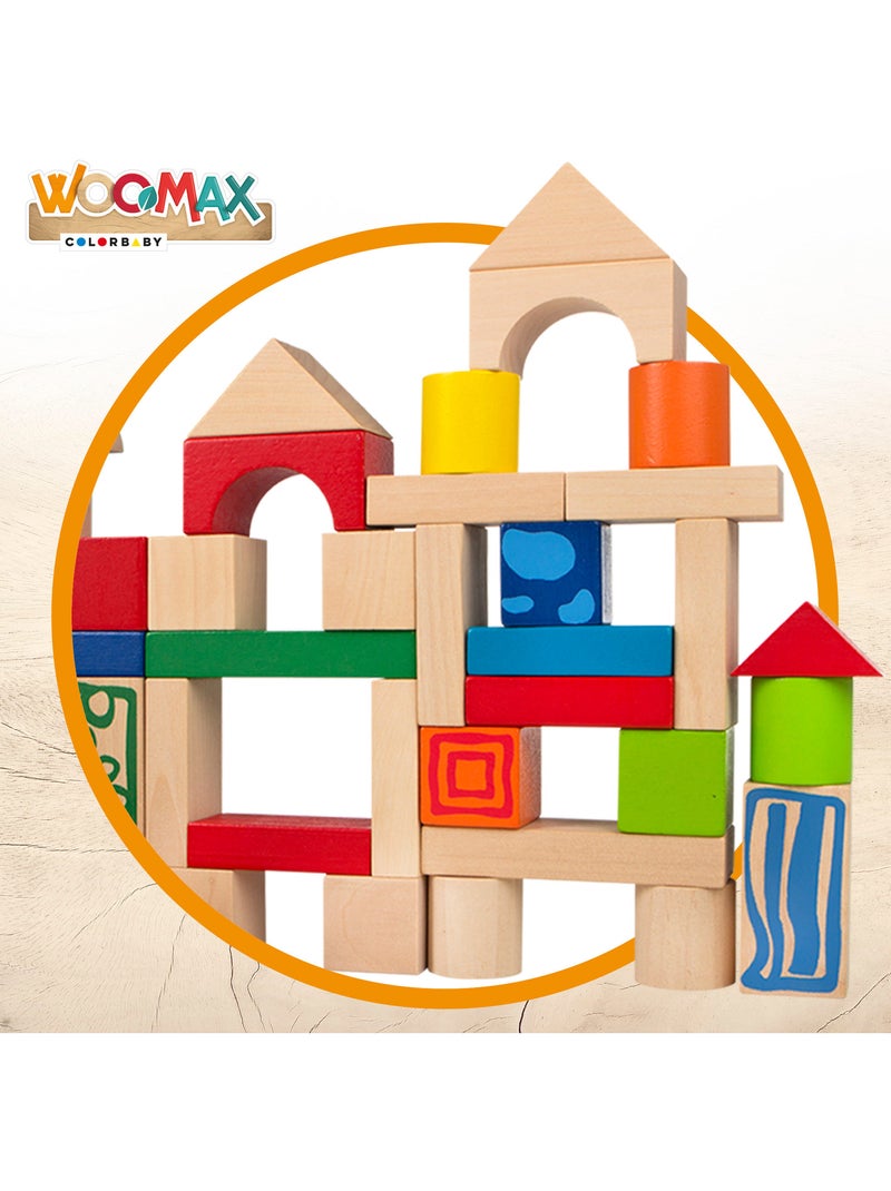 Bloques construcción de madera 50 piezas woomax N/D - Kiabi