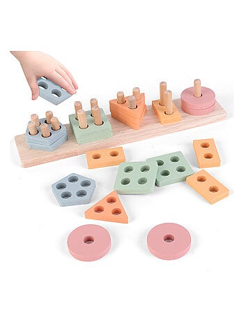 Bloques de madera para apilar - Juego educativo | SUPERBE BEBE