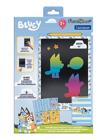 Bluey 11'' tableta de tinta electrónica multicolor para aprender a dibuTarro con plantillas