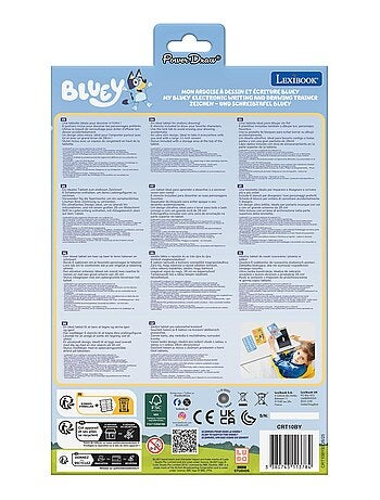 Bluey 11'' tableta de tinta electrónica multicolor para aprender a dibuTarro con plantillas