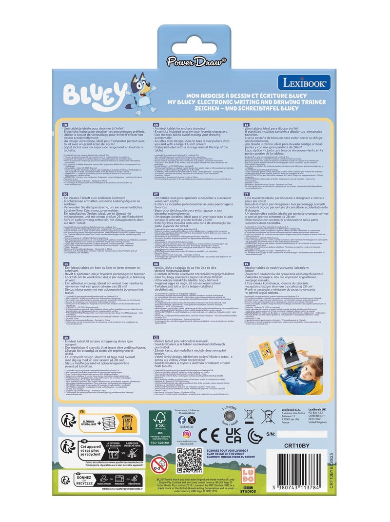Bluey 11'' tableta de tinta electrónica multicolor para aprender a dibuTarro con plantillas N/D - Kiabi