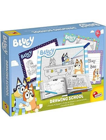 Bluey escuela de dibujo bluey con personajes para colorear