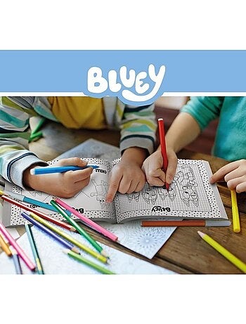 Bluey escuela de dibujo bluey con personajes para colorear