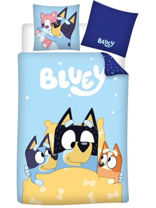 Bluey, juego de sabanas infantil estampado reversible 100% algodón, BINGO - Kiabi Bluey, juego de sabanas infantil estampado reversible 100% algodón, BINGO - Kiabi