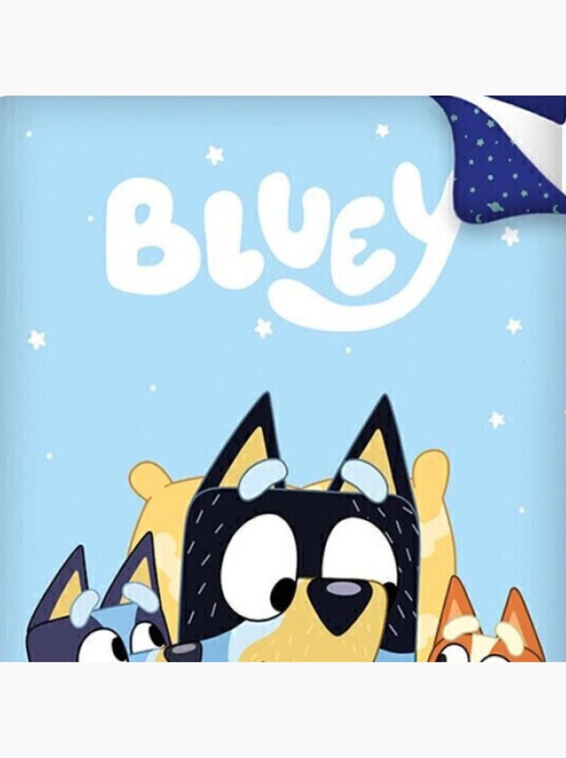 Bluey, juego de sabanas infantil estampado reversible 100% algodón, BINGO Azul - Kiabi