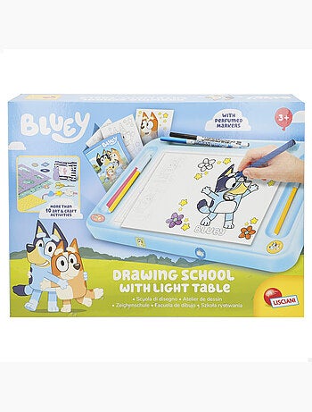 Bluey mesa de dibujo con luz y accesorios + 3 años