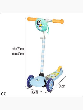 Bluey patinete infantil 3 ruedas con bolsa delantera