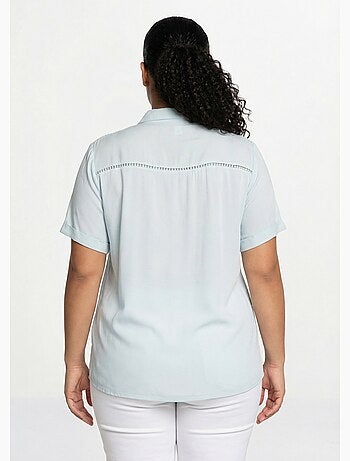 Blusa abotonada encaje y calado - Afibel