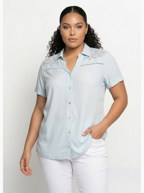 Blusa abotonada encaje y calado - Afibel - Kiabi