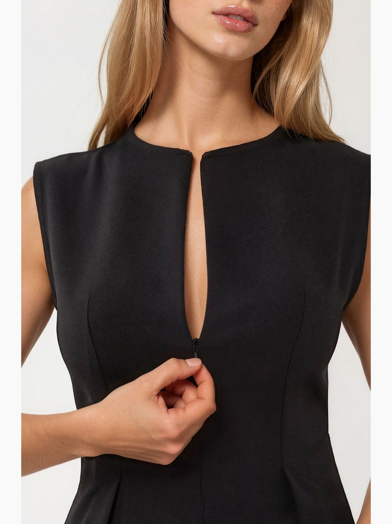 Blusa ajustada con cuello con cremallera hiccup Negro - Kiabi