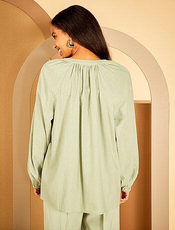 Blusa ancha de algodón con bordados