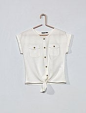 camisa blanca niña kiabi