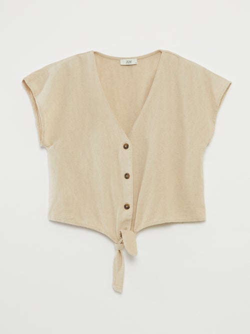 Blusa anudada con cuello de pico 'JDY' - Kiabi